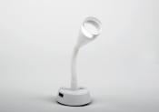 Spot LED avec bras flexible, port USB et interrupteur blanc