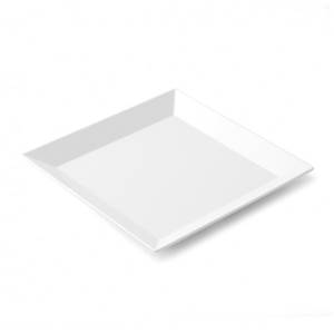 ASSIETTE A DESSERT CARREE 19CM MELAMINE PLASTOREX - BLANCHE