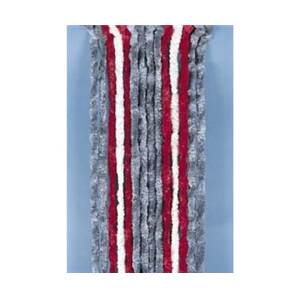 RIDEAU CHENILLE ANTI INSECTES - Gris/Rouge/Blanc - 56x185 cm