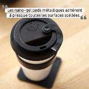 1 MUG PORCELAINE 350ml BECHER-TO-GO SILWY® AVEC NANO-GEL-PAD MAGNETIQUE