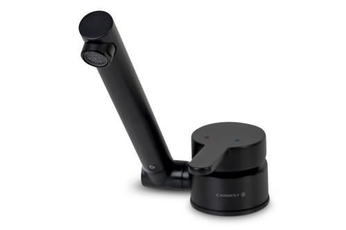 ROBINET MITIGEUR NOIR MAT PLIANT CARBEST BEC ORIENTABLE 165mm