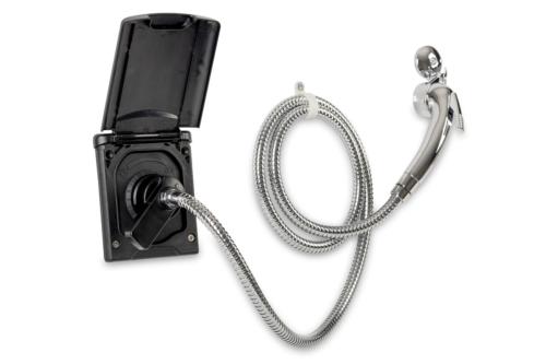 TRAPPE A EAU NOIRE AVEC MITIGEUR CARBEST + DOUCHETTE A MAIN 