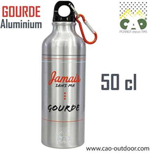 GOURDE ALUMINIUM CAO 50CL - JAMAIS SANS MA GOURDE 21 x 6.6cm
