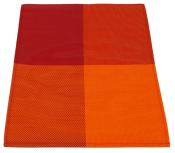 SET DE TABLE EN PVC COLORIS ORANGE et ROUGE - LOT DE 2 