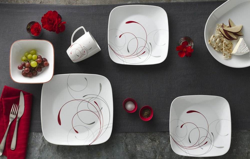 SET DE VAISSELLE CORELLE CARRÉ SPLENDOR 16 pièces