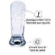 2 VERRES A BIERE PLASTIQUE 30cl SILWY® BIER AVEC SOUS-VERRE MAGNETIQUE