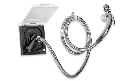 TRAPPE A EAU BLANCHE AVEC MITIGEUR CARBEST + DOUCHETTE A MAIN 
