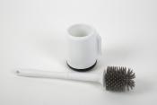 BROSSE DE TOILETTE SILICONE + SUPPORT ADHESIF