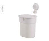 Poubelle à ventouse, blanche, jusqu'à 3kg, bouton poussoir 