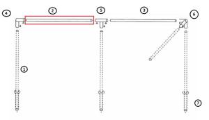 BARRE DE SOUTIEN PROTECTION VENT 95cm Ø25mm - N°2