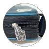 SAC POCHETTE MAXI BANDOUILLERE 35x25cm BLEU/GRIS - VW collection