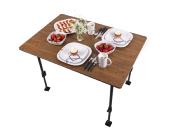 TABLE TJORN 80x60 PLATEAU IMITATION BOIS, ARMATURE ALU NOIRE