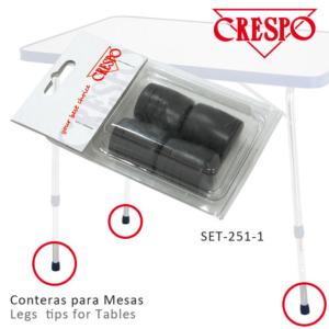 EMBOUTS DE RECHANGE NOIRS POUR PIEDS DE TABLE CRESPO (4 pièces)