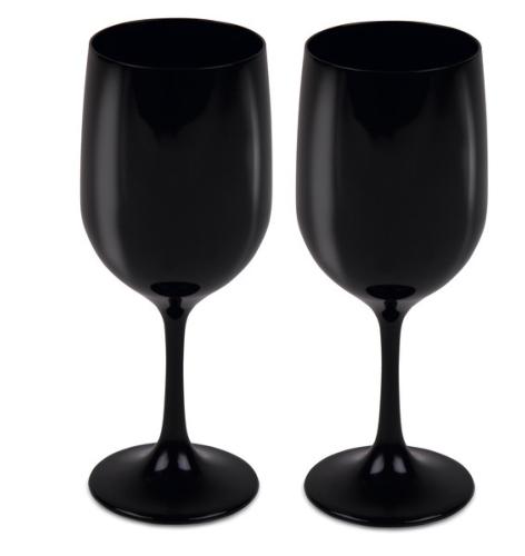 VERRE A VIN NOIR OPAQUE - 370 ml NOUVEAU DESIGN - LOT DE 2