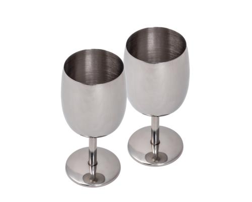 2 VERRES A VIN EN ACIER INOXYDABLE 230 ml