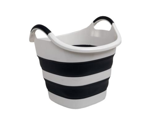 SEAU/PANIER PLIANT 22L EN SILICONE GRIS FONCE/BLANC - CAMP4