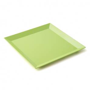 ASSIETTE PLATE CARREE 24.5CM MELAMINE PLASTOREX - VERTE