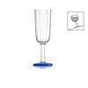 LOT DE 4 COUPES A CHAMPAGNE TRANSPARENTES AVEC PIED BLEU 180 ML