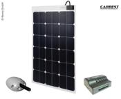 KIT CARBEST Panneau solaire Blanc 12V/110W Flex avec rgulateur MPP et passe cable 