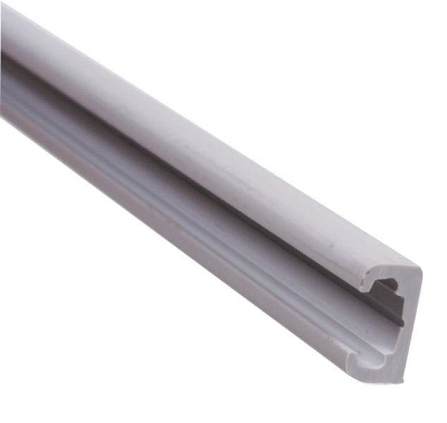 RAIL PLASTIQUE GRIS POUR RIDEAUX 2.2M