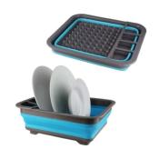 EGOUTTOIR PLIANT EN SILICONE BLEU KAMPA 37x32x13cm