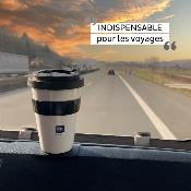 1 MUG PORCELAINE 350ml BECHER-TO-GO SILWY® AVEC NANO-GEL-PAD MAGNETIQUE