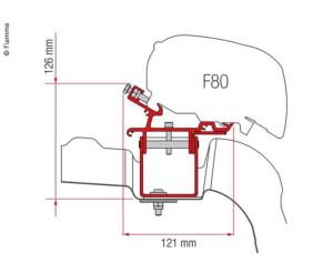 ADAPTATEUR F65 / F80 pour VW Crafter à partir de 2017, L3 / H3, sans rail de toit