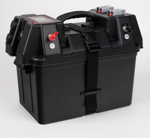 BOITIER DE BATTERIE ENERGYSTATION AVEC 2x USB (2.4A), 2x prise 12V