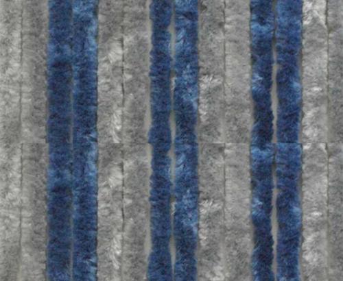 RIDEAU CHENILLE ANTI INSECTES POUR FOURGON - GRIS/BLEU - 120x185 cm
