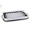 EGOUTTOIR PLIANT EN SILICONE GRIS ET BLANC 37x31x6/13cm