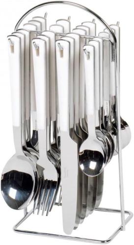 ENSEMBLE DE COUVERTS MICHELANGELO - 24 PIECES + 1 SUPPORT DE RANGEMENT INOX
