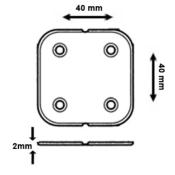 CHARNIERE A FILM 40mm - BRUN - 4 PIECES