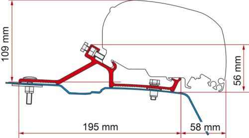 ADAPTATEUR MASTER/MOVANO L2L3 H2>2010 pour FIAMMA STORE F65/F65S/F80