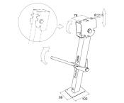 Quick Support Jack Lippert Components – Pied stabilisateur rabattable télescopique 290 à 450 mm