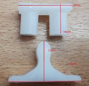 LOQUETEAU PLASTIQUE BLANC 36x21mm - LOT DE 2 PIECES