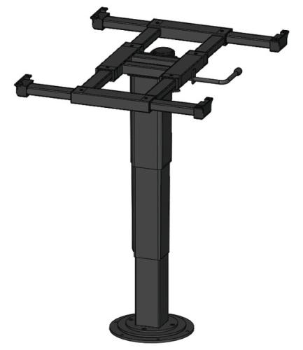 PIED DE TABLE COLONNE TELESCOPIQUE  340-715mm ROTATIF 360° ILSE 5919 A08