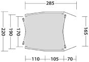 AUVENT INDEPENDANT ARRIERE DUNECREST, H 155-185cm, Peugeot Rifter/Berlingo/VW Caddy