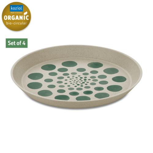 4 ASSIETTES 20.5CM BIO 100% NATUREL - MONSTRERA DOTS 