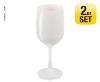 2 VERRES A VIN BLANC OPAQUE  - 370 ML- NOUVEAU DESIGN 