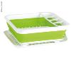 EGOUTTOIR PLIANT EN SILICONE VERT ET BLANC 37x31x6/13cm