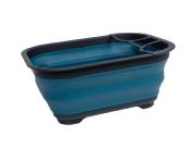 EGOUTTOIR PLIANT EN SILICONE BLEU et GRIS AVEC VIDANGE 45,5x35x6/19cm