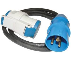 CABLE ADAPTATEUR MALE CEE / 2 FEMELLES: CEE+SCHUKO