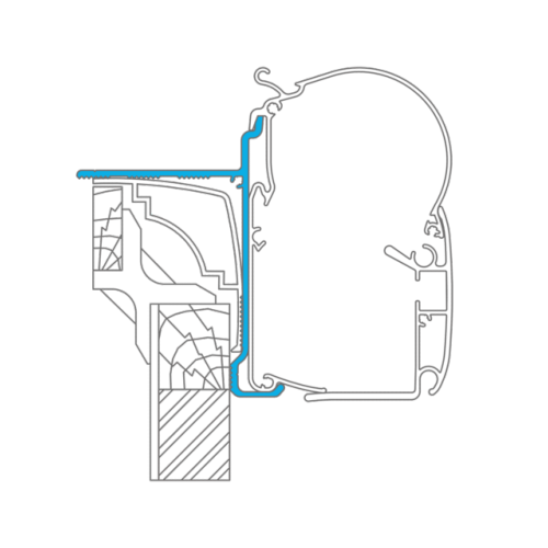 RAIL 3.5m ADRIA, BURSTNER, HOBBY, FRANKIA, LAIKA ECOVIP pour STORE DOMETIC PW 1100, PW 1500 et PW 3800