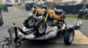REMORQUE DUO POUR 2 MOTOS / SCOOTER / QUAD / SIDECAR - CADRE ORANGE