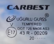 BAIE AVANT GAUCHE COULISSANTE CARBEST T5/T6/T6.1 VERRE SECURIT R43 AVEC MOUSTIQUIRE METAL INTEGREE
