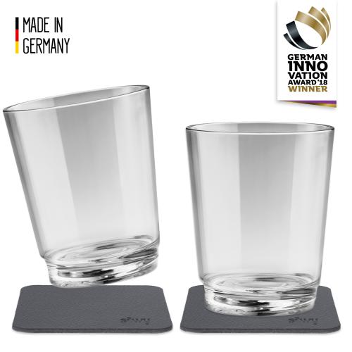 2 VERRES A EAU PLASTIQUE 25cl SILWY® CLASSIC AVEC SOUS-VERRE MAGNETIQUE