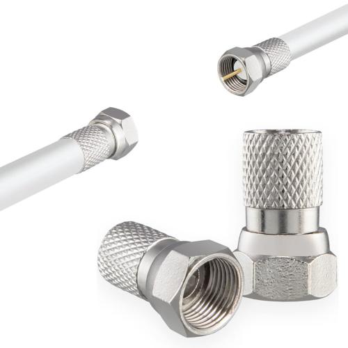 10x Fiches F 4mm Pour Câble Coaxial - Connexion Antenne TV Satellite - Montage Par Vissage