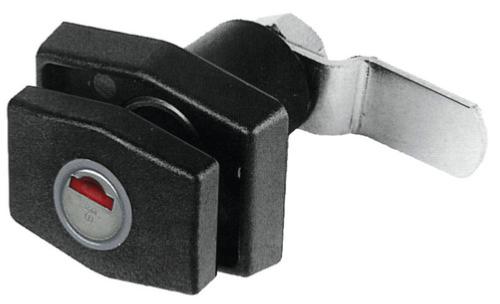 PUSH LOCK RECTANGULAIRE NOIR SANS CYLINDRE + CLÉ	