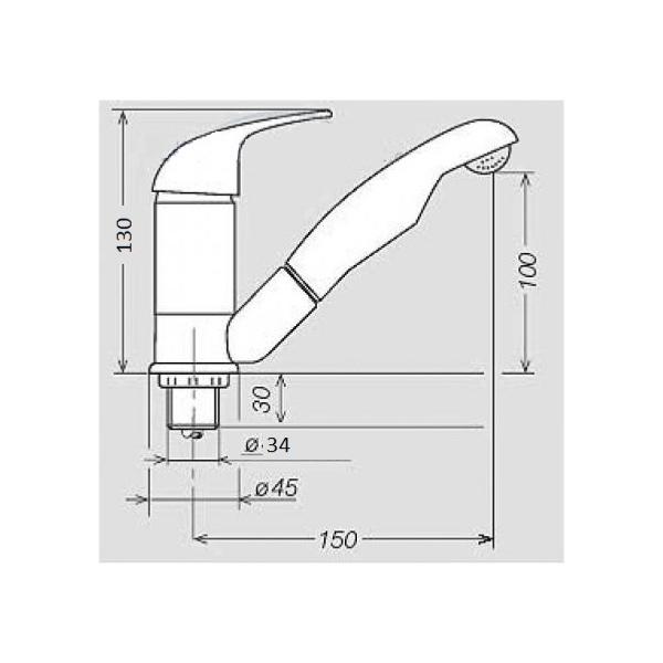 ROBINET MITIGEUR KAMA AVEC DOUCHETTE KOMBI / RACCORD TETINE 10MM