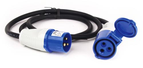 CABLE ADAPTATEUR P17 CEE - 1.5m MALE CEE / FEMELLE CEE